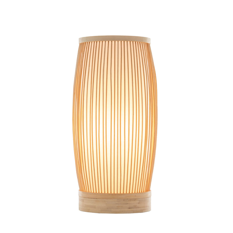 Load image into Gallery viewer, Natural Woven Bamboo Cylinder Table Lamp Light Shade Boho Tropical Coastal
