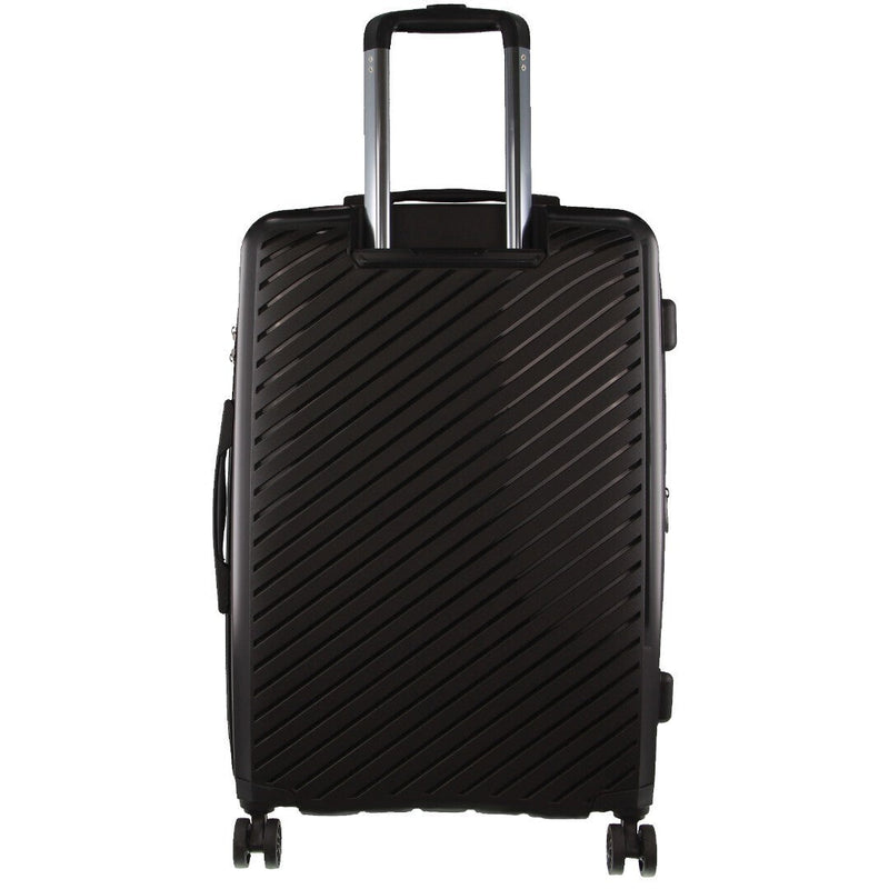 Load image into Gallery viewer, Pierre Cardin Inspired Milleni Checked Luggage Bag Travel Carry On Suitcase 65cm (82.5L) - Black
