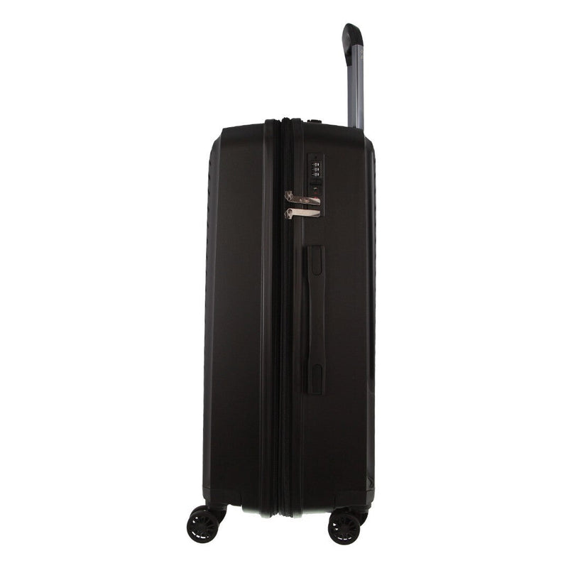 Load image into Gallery viewer, Pierre Cardin Inspired Milleni Checked Luggage Bag Travel Carry On Suitcase 65cm (82.5L) - Black
