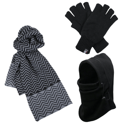 Load image into Gallery viewer, Dents 3pc Set Mens Black Thermal Windproof Beanie Hat Scarf Thinsulate Gloves
