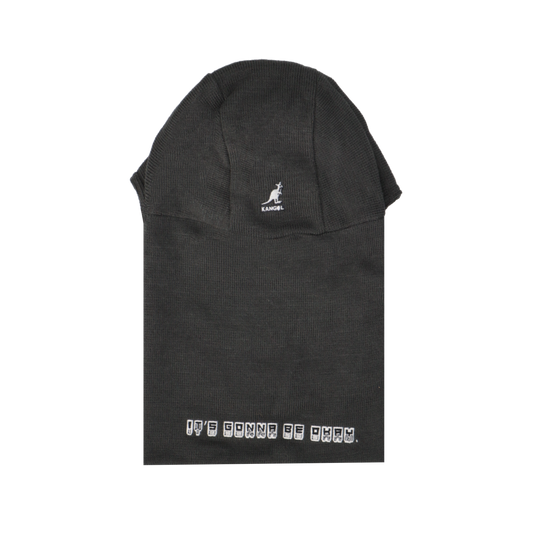 Kangol Okay Folding Balaclava Hat Face Covering Warm Winter - Charcoal