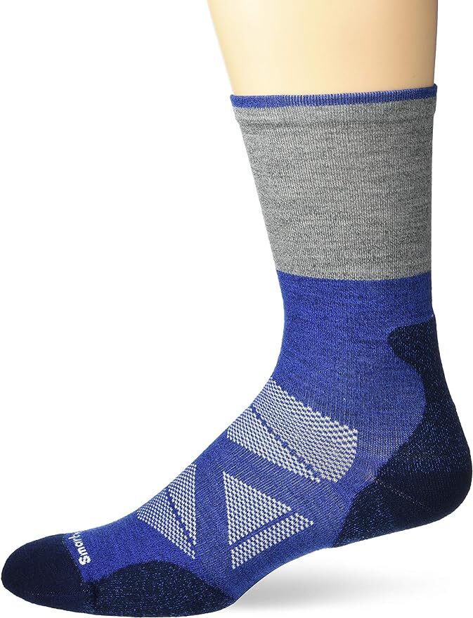 Load image into Gallery viewer, Smart Wool Athlete Edition Approach Crew Socks in Deep Navy, size L, displayed on a white background.
