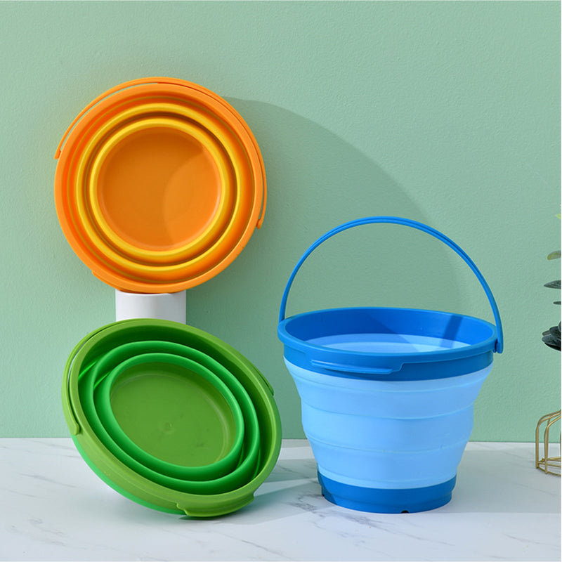 Load image into Gallery viewer, 7 Litre Foldable Collapsible Silicone Bucket for Home/Hiking/Camping/Fishing - Blue
