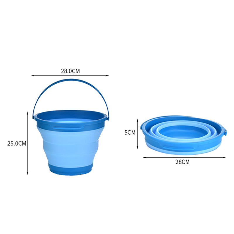 Load image into Gallery viewer, 7 Litre Foldable Collapsible Silicone Bucket for Home/Hiking/Camping/Fishing - Blue
