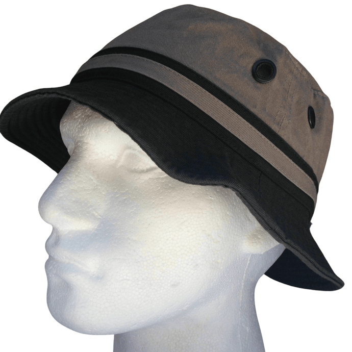 DENTS 100% Cotton Bucket Hat Fishing Summer Sun Hiking Cap Brim - Khaki - 59cm | Adventureco