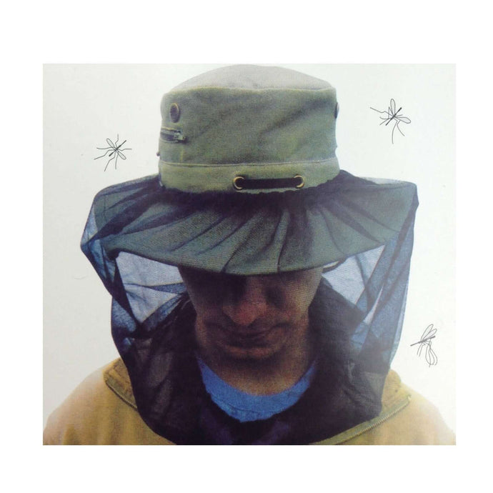 Mosquito Hat Net Head Protector Bee Bug Mesh Insect Mozzie Fishing Fly - Black