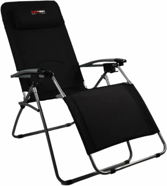 BlackWolf Folding Reclining Lounger Chair - Jet Black | Adventureco