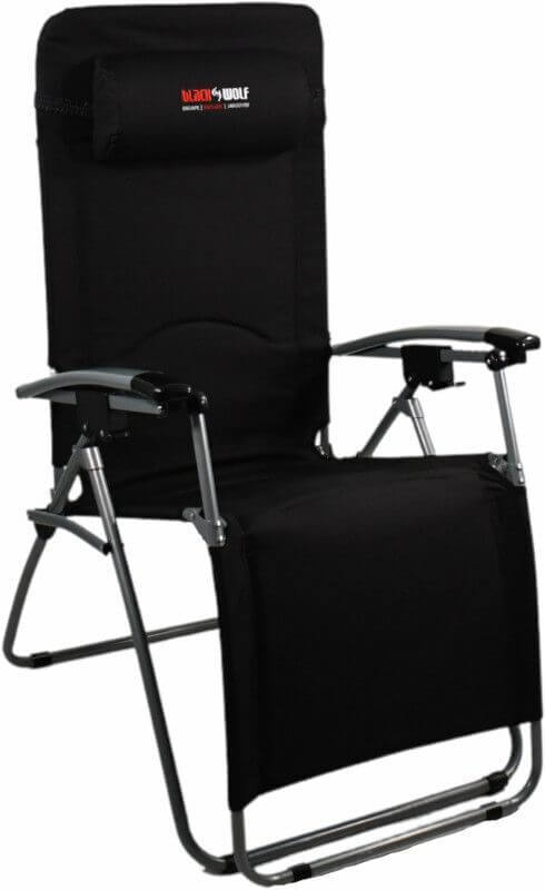 BlackWolf Folding Reclining Lounger Chair - Jet Black