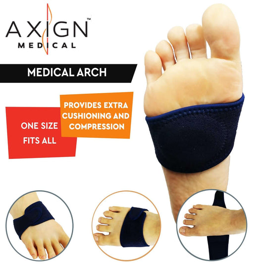 AXIGN Medical Arch Foot Cushion Plantar Fasciitis Foot Orthotic Insert Gel