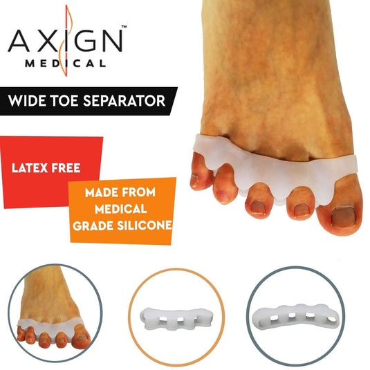 1 Pair Axign Wide 5 Toe Separator Medical Silicone Bunion Pain Relief Spacer | Adventureco