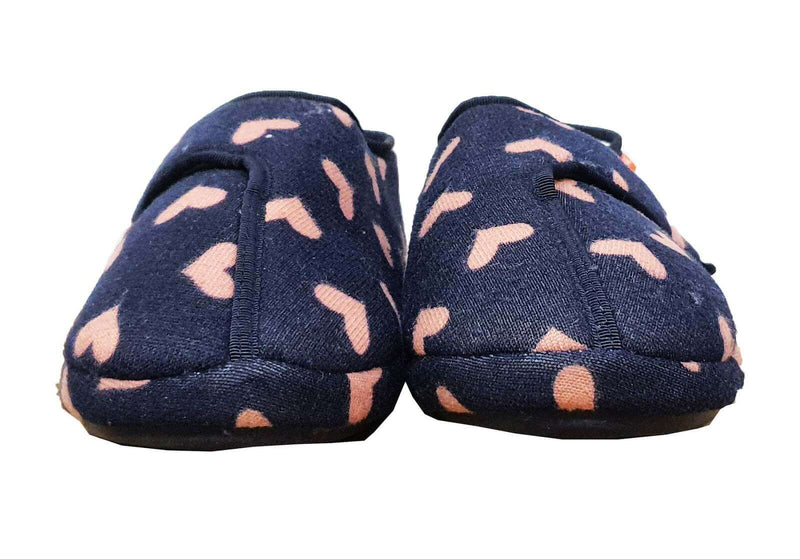 Load image into Gallery viewer, ARCHLINE Orthotic Plus Slippers Closed Scuffs - Navy Hearts
