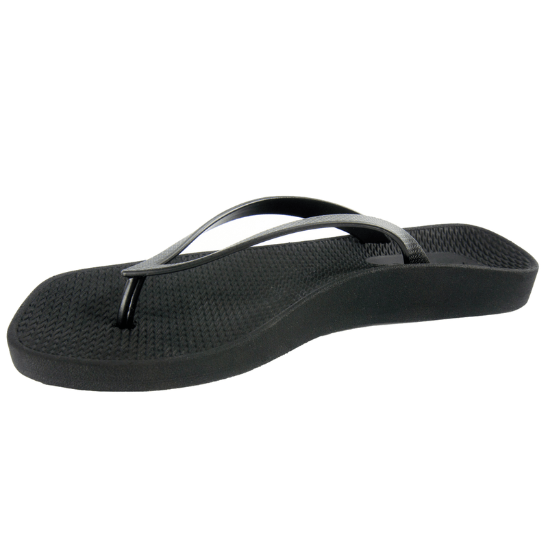 Load image into Gallery viewer, ARCHLINE Breeze Arch Support Orthotic Thongs Flip Flops Arch Support - Black

