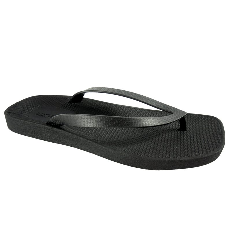 Load image into Gallery viewer, ARCHLINE Breeze Arch Support Orthotic Thongs Flip Flops Arch Support - Black
