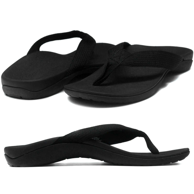 Load image into Gallery viewer, AXIGN Premium Orthotic Arch Support Flip Flops Sandal Thongs Archline - Black
