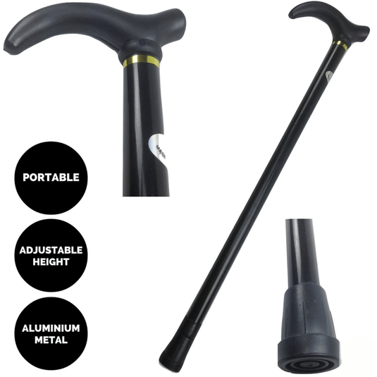 Metal WALKING STICK Travel Extendable Pole Compact Adjustable Lightweight
