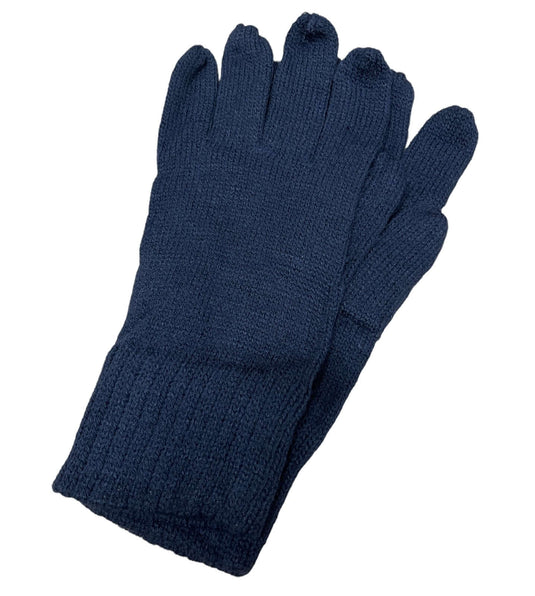 Acrylic Knitted Gloves Winter Warm Mens Soft Sports Snow Ski Loose Daggy MK416 - Navy - One Size Fits Most