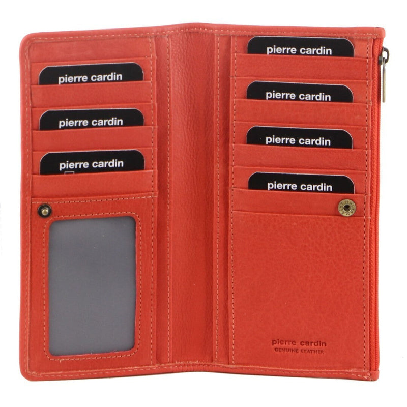 Load image into Gallery viewer, Pierre Cardin Womens Soft Italian Leather RFID Purse Wallet - Orange
