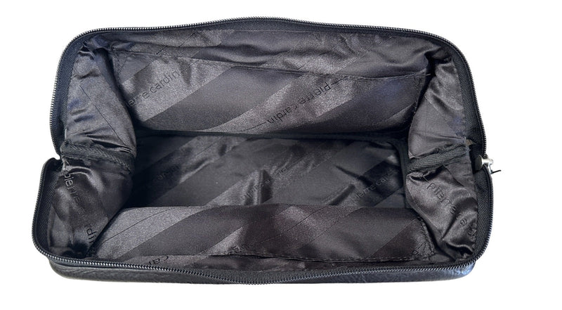 Load image into Gallery viewer, Pierre Cardin Mens Rustic Leather Toiletry Case Bag Travel - Black

