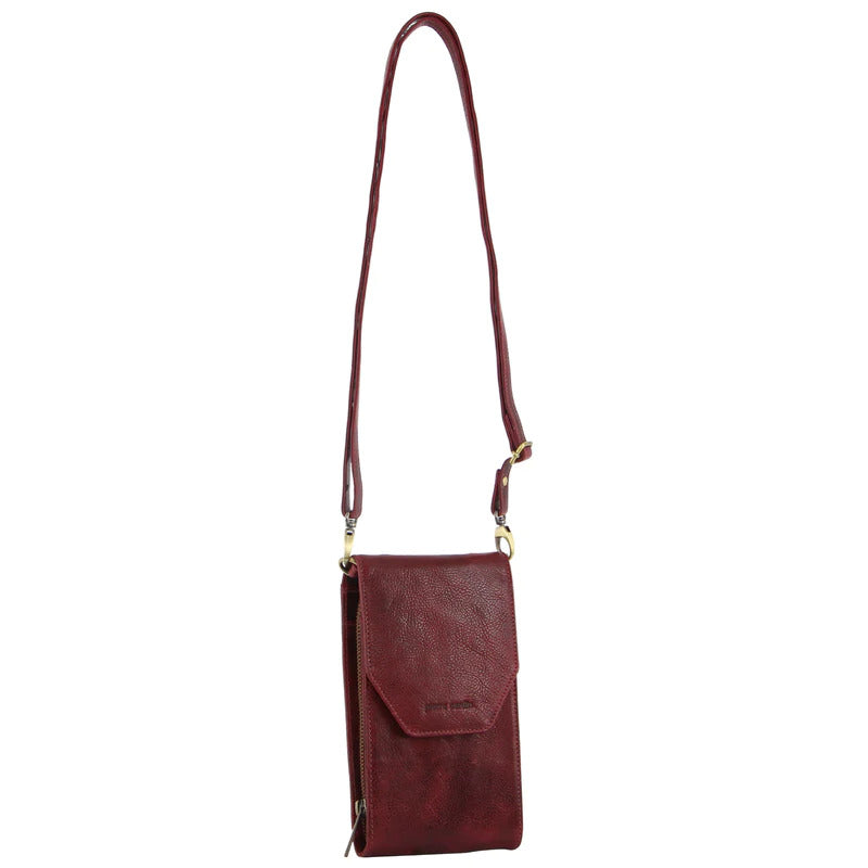 Load image into Gallery viewer, Pierre Cardin Ladies Leather Cross Body Bag/Wallet Bag/Clutch Wallet - Cherry
