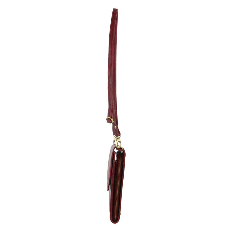 Load image into Gallery viewer, Pierre Cardin Ladies Leather Cross Body Bag/Wallet Bag/Clutch Wallet - Cherry
