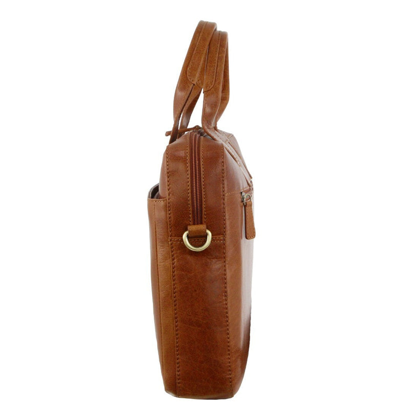 Load image into Gallery viewer, Pierre Cardin Mens Italian Leather Computer Laptop Bag Travel - Tan
