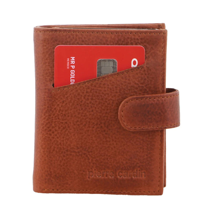 Load image into Gallery viewer, Pierre Cardin Leather Smart Slide Card Holder Tab Wallet RFID - Tan
