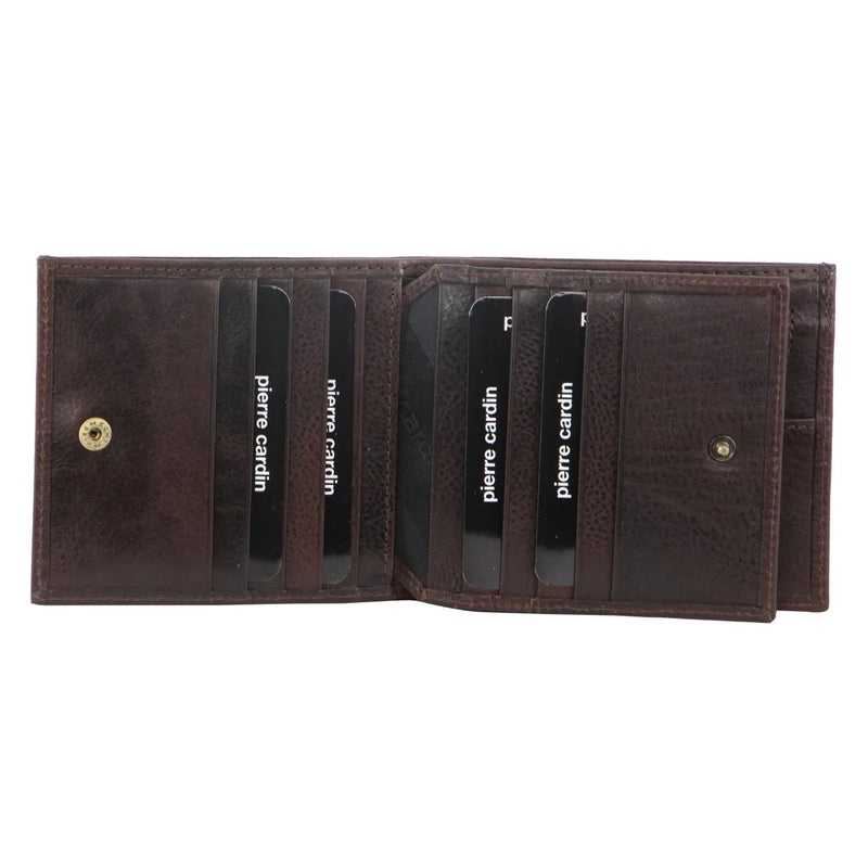 Load image into Gallery viewer, Pierre Cardin Mens Wallet Tri Fold Leather w/ RFID Protection - Chocolate
