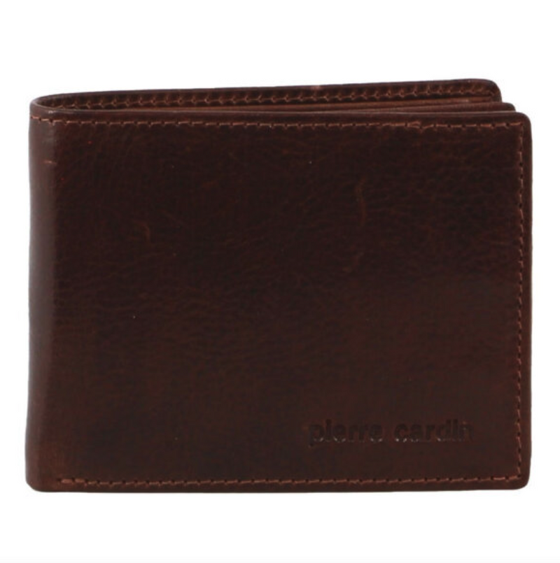Load image into Gallery viewer, Pierre Cardin Mens Leather Bi-Fold Wallet w/ RFID Protection - Brown
