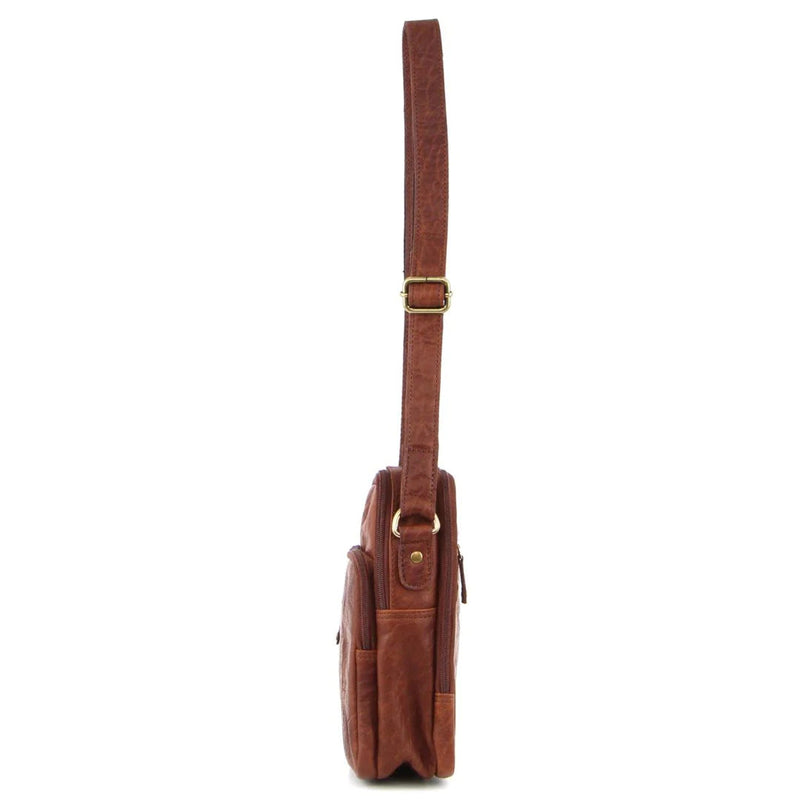 Load image into Gallery viewer, Pierre Cardin Mens Rustic Leather Cross Body Bag Messenger - Chestnut
