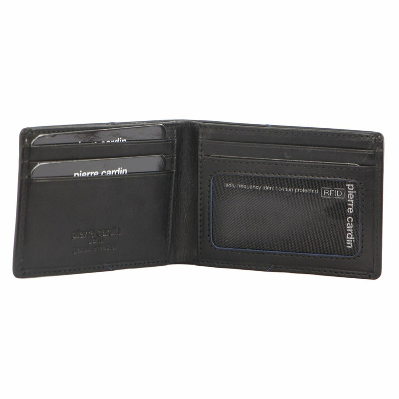 Load image into Gallery viewer, Pierre Cardin Mens Soft Italian Leather Slimline Bi-Fold Wallet - Black
