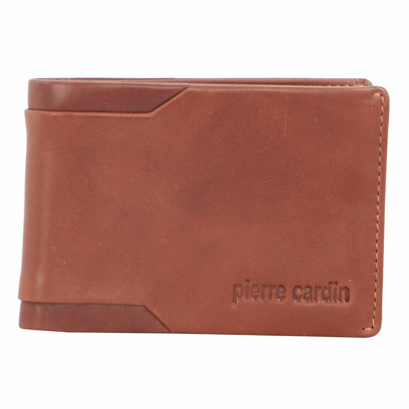 Load image into Gallery viewer, Pierre Cardin Mens Soft Italian Leather Slimline Bi-Fold Wallet - Cognac
