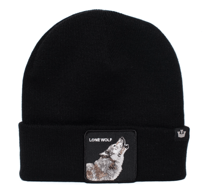 Load image into Gallery viewer, Goorin Lone Wolf Man Beanie Hat Warm Winter Ski Animal Series - Black
