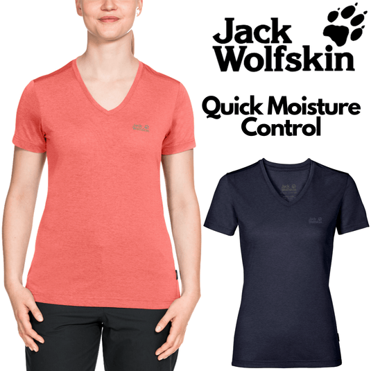 Jack Wolfskin Womens Crosstrail Short Sleeve Top T Shirt Base Layer Warm