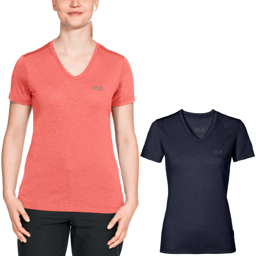 Load image into Gallery viewer, Jack Wolfskin Womens Crosstrail Short Sleeve Top T Shirt Base Layer Warm
