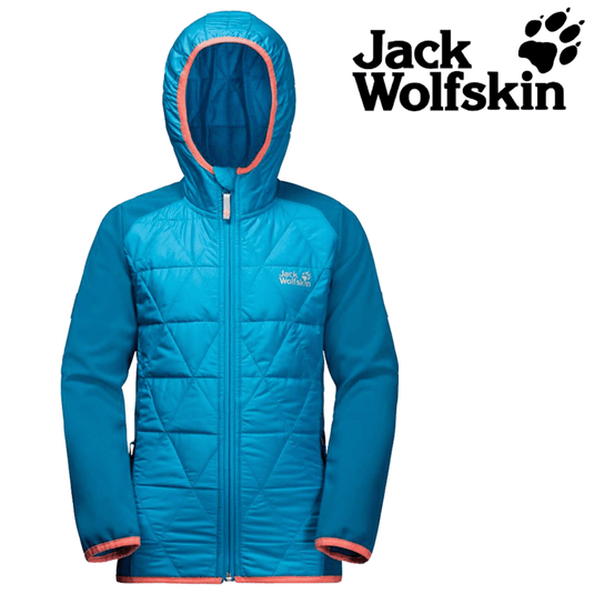 Jack Wolfskin G Grassland Hybrid Girls Jacket Hooded Reflective Water Resistant | Adventureco
