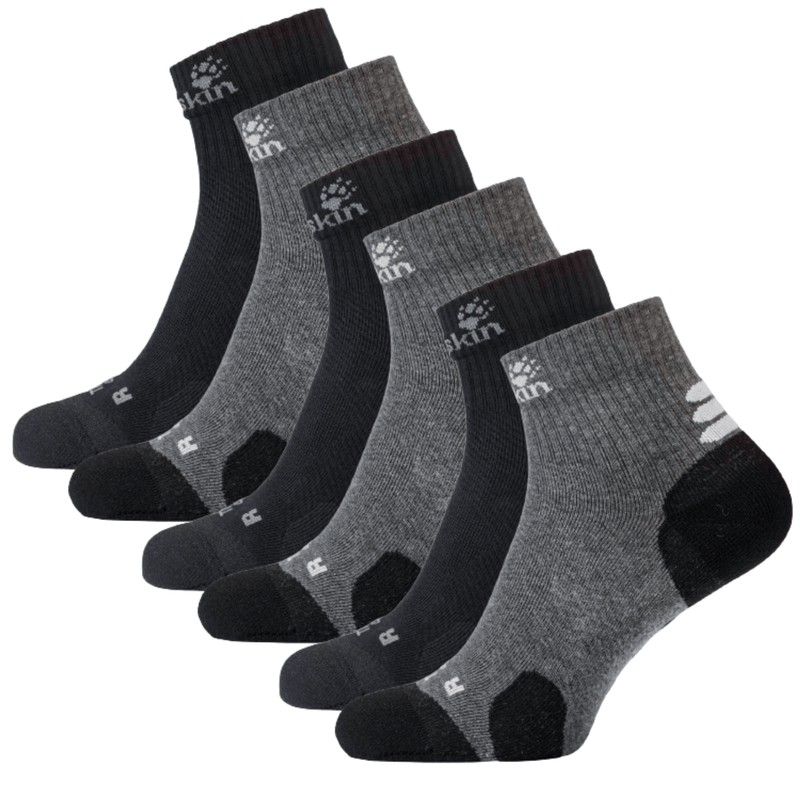 Load image into Gallery viewer, 6 Pairs Jack Wolfskin Cotton Socks Travel Organic Mid Cut Hiking Trekking Ankle
