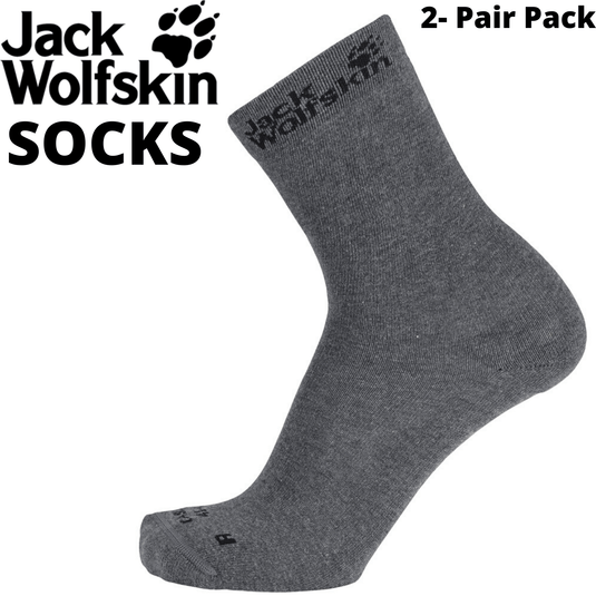 2-Pairs Jack Wolfskin Casual Ankle Socks Classic Cut Organic Cotton - Dark Grey | Adventureco