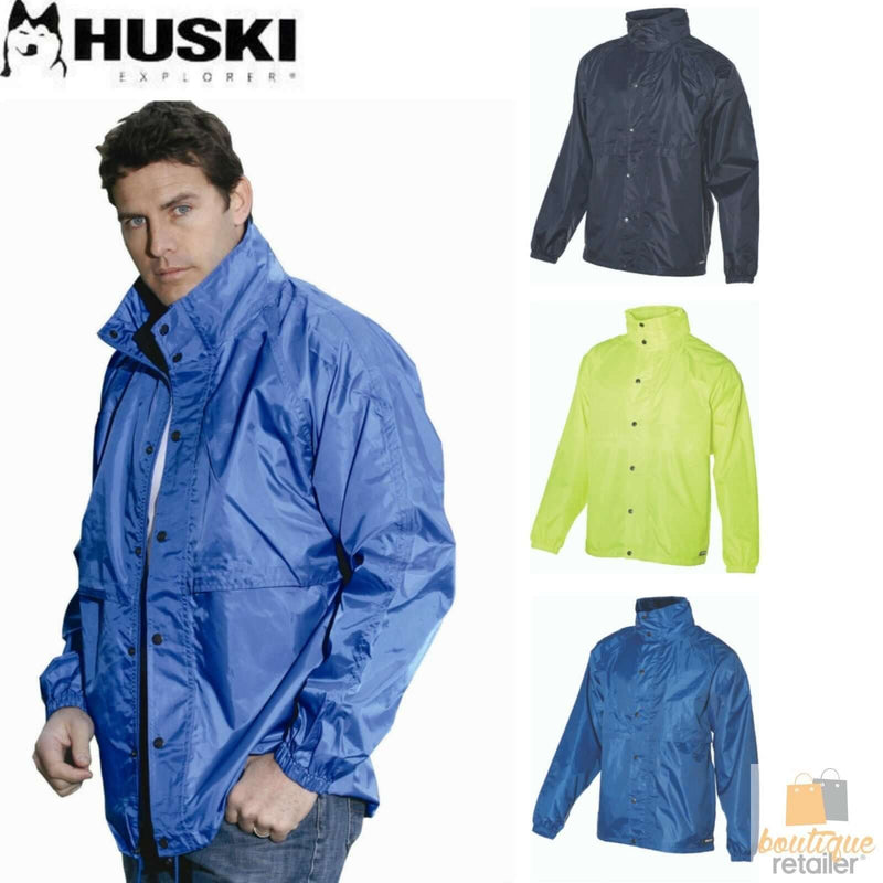 Load image into Gallery viewer, HUSKI STRATUS RAIN JACKET Waterproof Workwear Concealed Hood Windproof Packable
