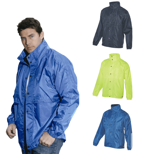 HUSKI STRATUS RAIN JACKET Waterproof Workwear Concealed Hood Windproof Packable