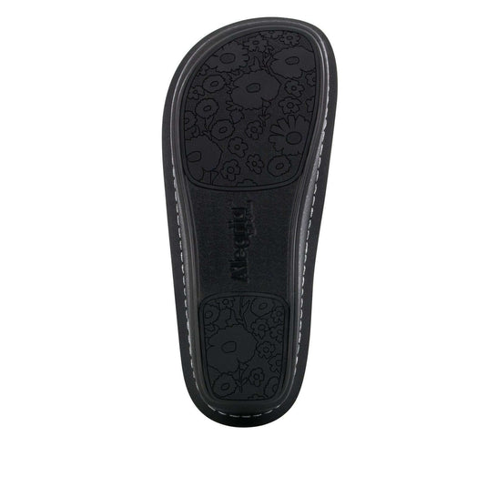 ALEGRIA Nursing Shoes Slip On Womens - Black Embossed Rose