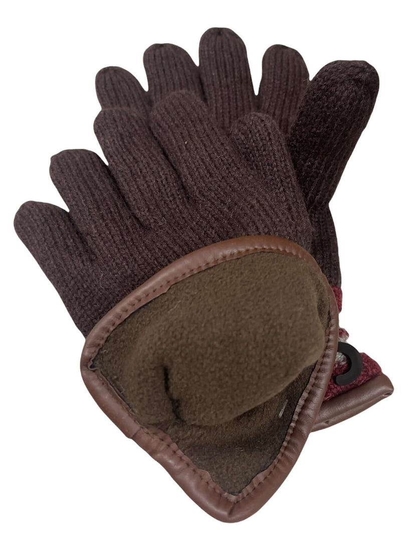 Load image into Gallery viewer, DENTS Wool Gloves Winter w/ Warm Fleece Insulated Thermal Knitted - Brown
