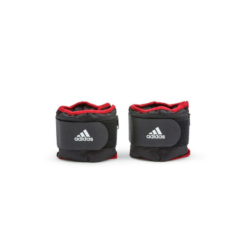 Load image into Gallery viewer, Adidas Adidas Adjustable Ankle Weights (2 x 1kg) Gym Training Workout - Black/Red
