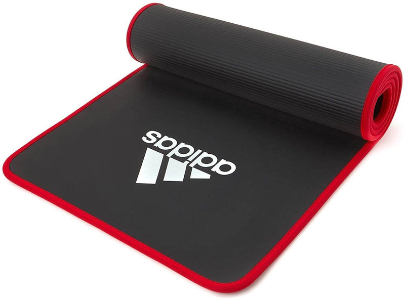 Load image into Gallery viewer, Adidas Training 10mm Exercise Floor Mat Gym Thick Yoga Fitness Judo Pilates - Black/Red
