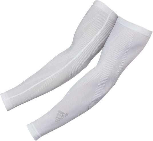 Adidas Compression Arm Sleeves Cover Basketball Sports Elbow Support L/XL White | Adventureco