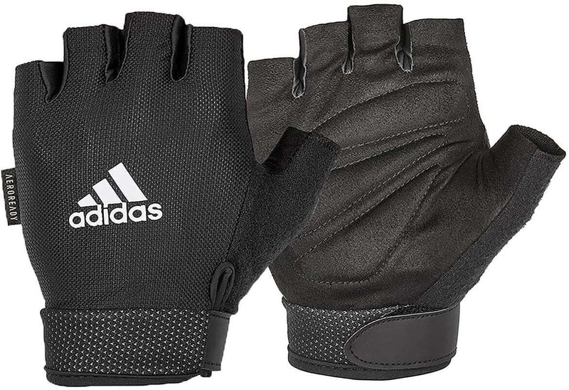 Load image into Gallery viewer, Adidas Adjustable Essential Gloves Weight Lifting Gym Workout Training - Black
