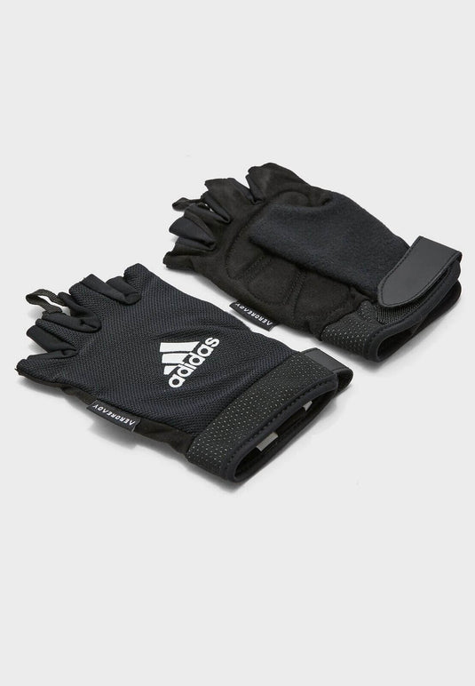 Adidas Adjustable Essential Gloves Weight Lifting Gym Workout Training - Black | Adventureco
