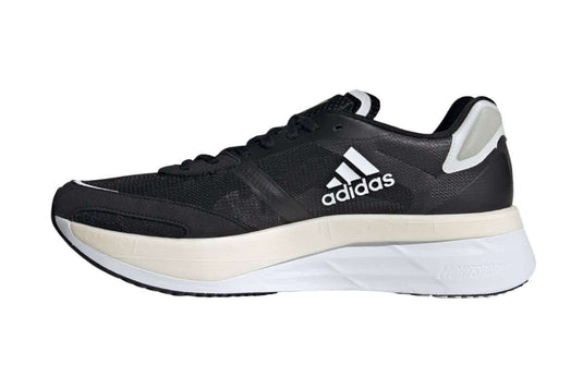 Adidas Mens Adizero Boston 10 Shoes - Black/White/Gold