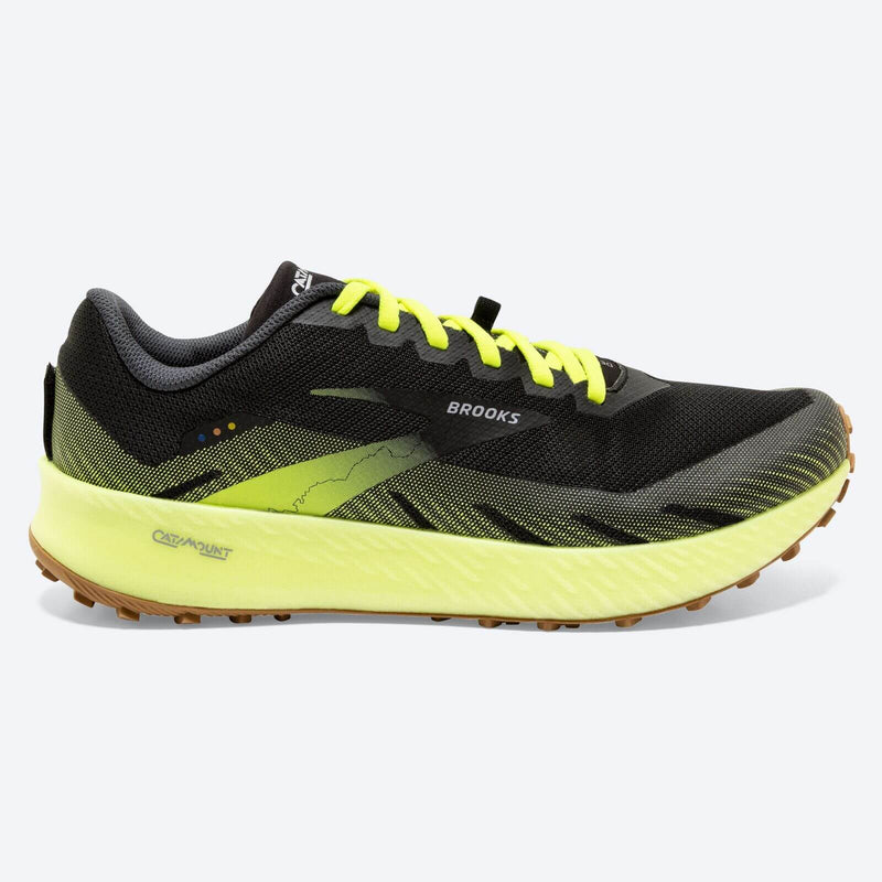 Load image into Gallery viewer, Brooks Mens Catamount Speed Trail Sneakers Shoes Running - Black/Yellow
