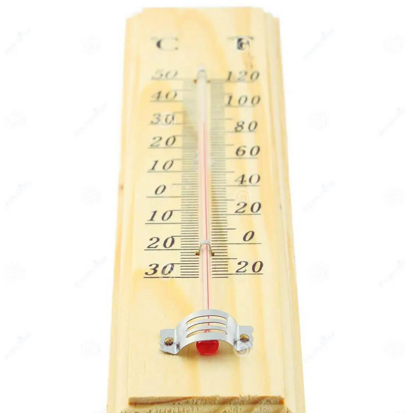 Load image into Gallery viewer, 27cm WOODEN THERMOMETER Indoor Outdoor Glass Wall Hanging Room Sensor Jumbo
