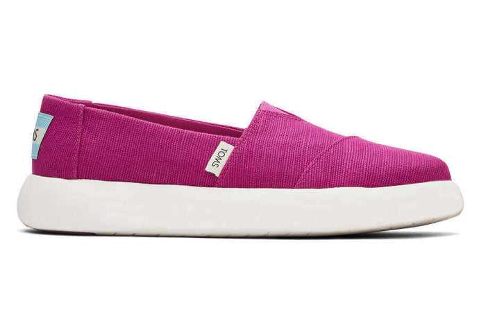 TOMS Womens Platform Espadrilles - Fuchsia Pink